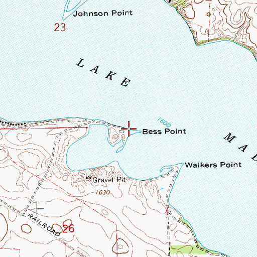 Topographic Map of Bess Point, SD