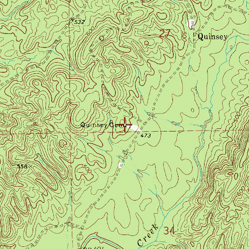 Topographic Map of Quinsey Cemetery, AL