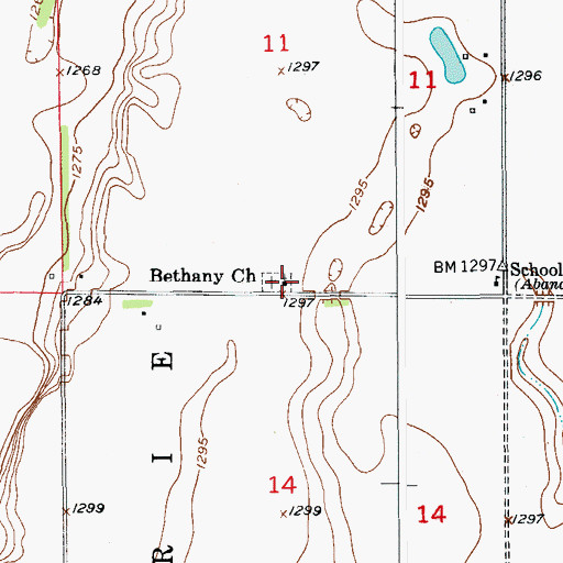 Topographic Map of Bethany Church, SD