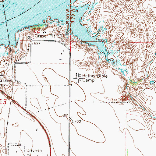Topographic Map of Bethel Bible Camp, SD