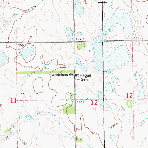 Topographic Map of Bethlehem Church, SD