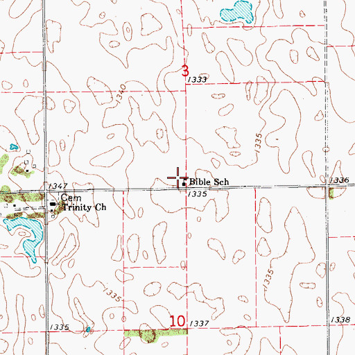 Topographic Map of Bible School, SD