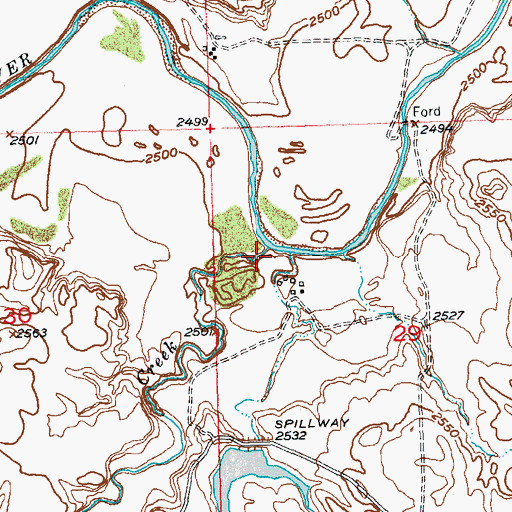 Topographic Map of Big Cedar Creek, SD