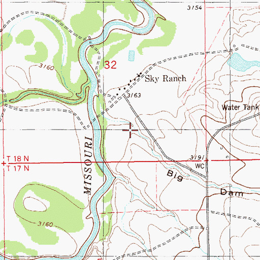 Topographic Map of Big Dam Draw, SD
