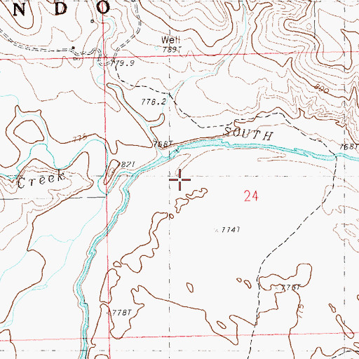 Topographic Map of Big Nasty Creek, SD