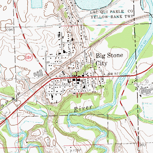 Topographic Map of Big Stone City, SD