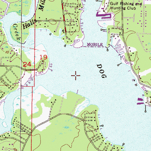 Topographic Map of Rabbit Creek, AL