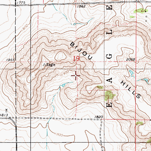 Topographic Map of Bijou Hills, SD