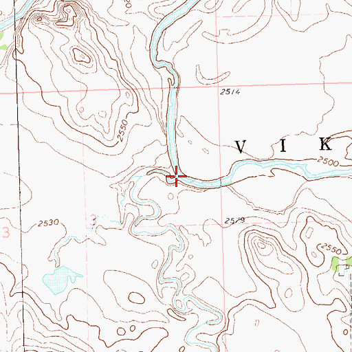 Topographic Map of Billy Young Creek, SD
