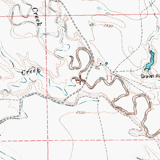 Topographic Map of Bitter Creek, SD