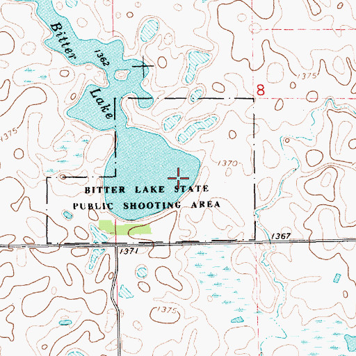 Topographic Map of Bitter Lake State Public Shooting Area, SD