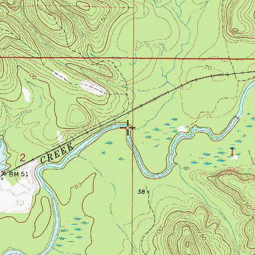 Topographic Map of Rabbit Creek, AL