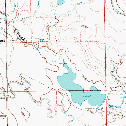 Topographic Map of Bitty Creek, SD