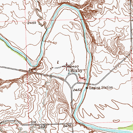 Topographic Map of Bixby, SD