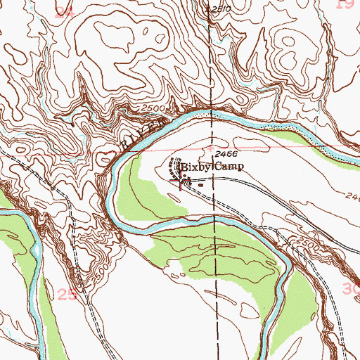 Topographic Map of Bixby Camp, SD