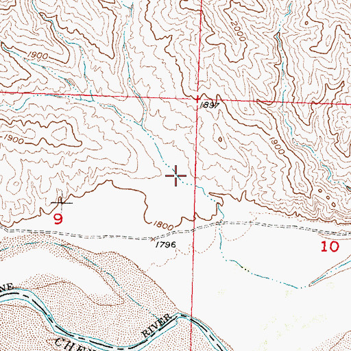 Topographic Map of Black Bull Draw, SD