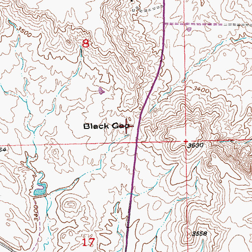 Topographic Map of Black Gap, SD