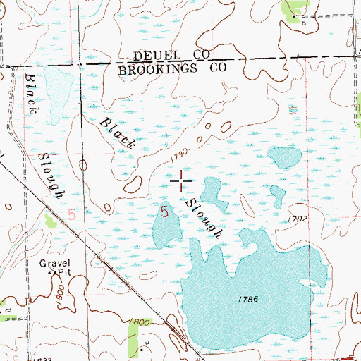Topographic Map of Black Slough, SD