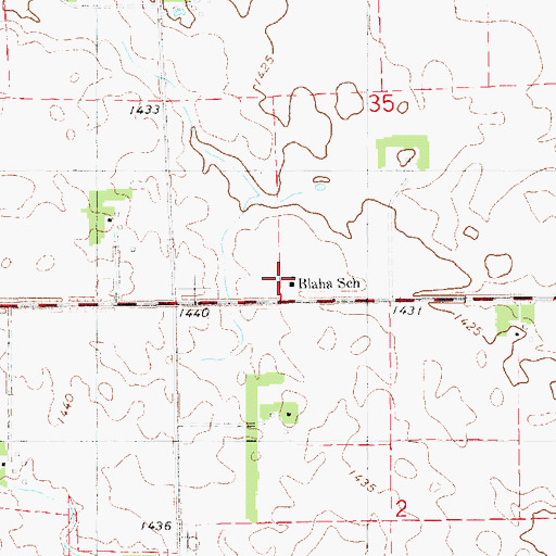 Topographic Map of Blaha School, SD