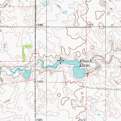 Topographic Map of Blank Dam, SD