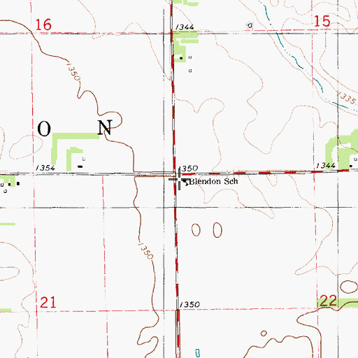 Topographic Map of Blendon School, SD