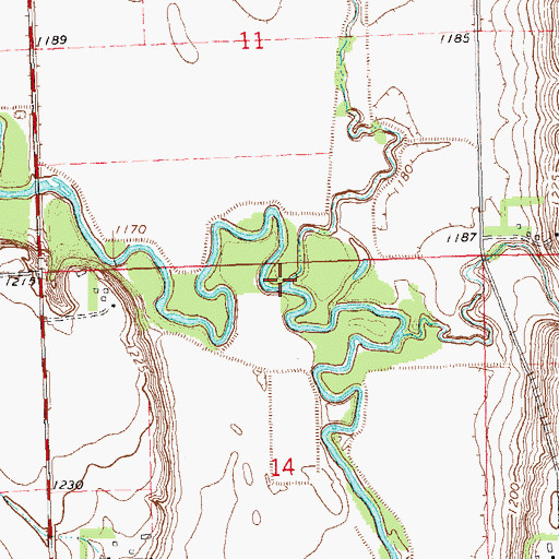 Topographic Map of Blind Creek, SD