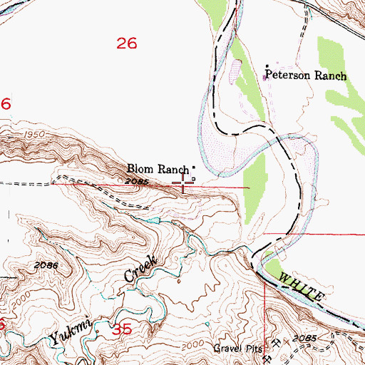 Topographic Map of Blom Ranch, SD