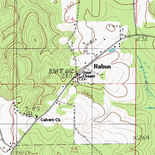 Topographic Map of Rabun, AL