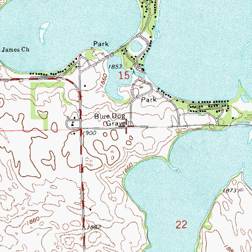 Topographic Map of Blue Dog Grave, SD