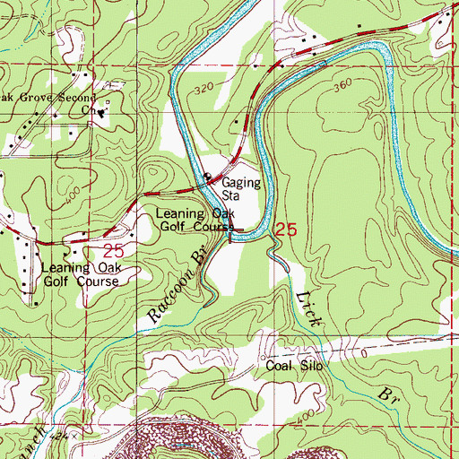 Topographic Map of Raccoon Branch, AL