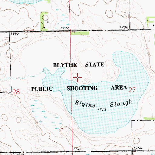 Topographic Map of Blythe State Public Shooting Area, SD