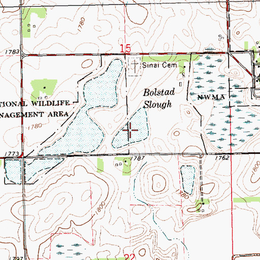 Topographic Map of Bolstad Slough, SD