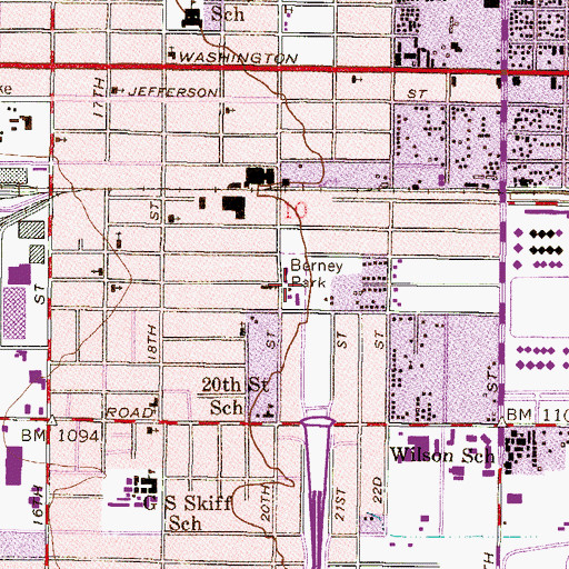 Topographic Map of Berney Park, AZ