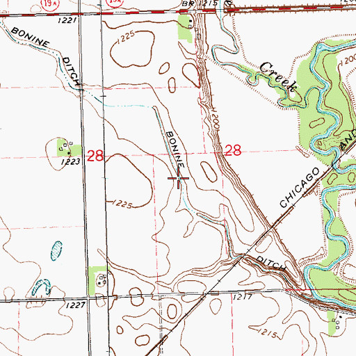 Topographic Map of Bonine Ditch, SD