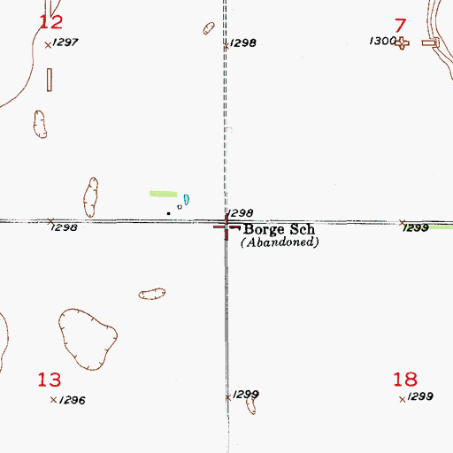 Topographic Map of Borge School, SD