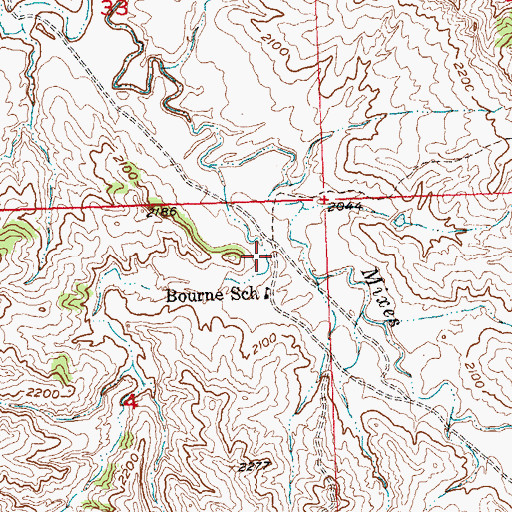 Topographic Map of Bourne Draw, SD