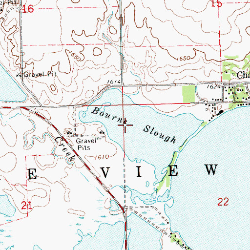 Topographic Map of Bourne Slough, SD