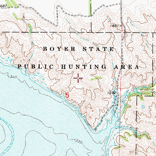 Topographic Map of Boyer State Public Shooting Area, SD