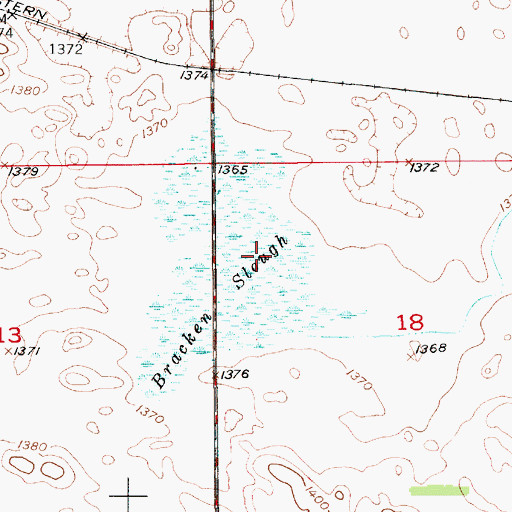 Topographic Map of Bracken Slough, SD