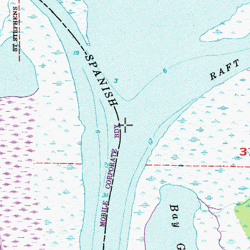Topographic Map of Raft River, AL