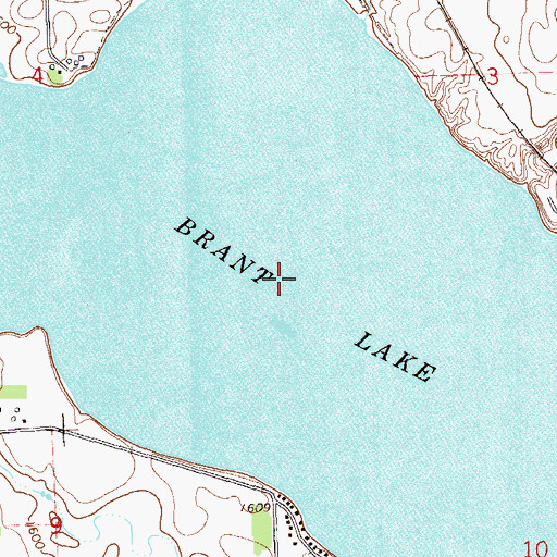 Topographic Map of Brant Lake, SD