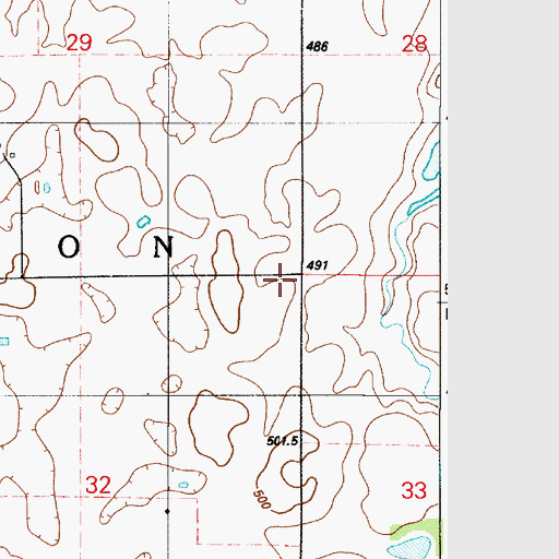 Topographic Map of Brchan School, SD