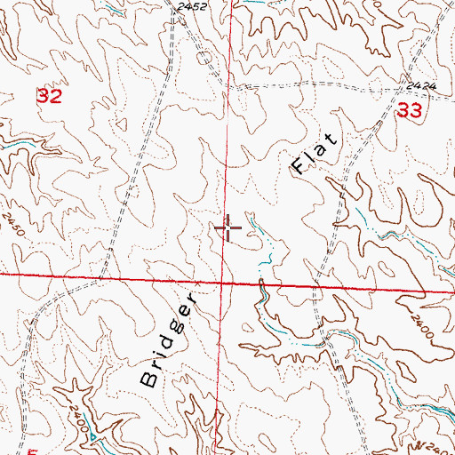 Topographic Map of Bridger Flat, SD