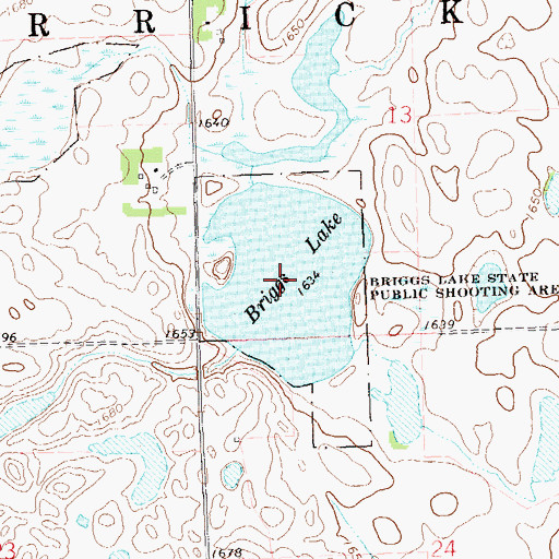 Topographic Map of Briggs Lake, SD