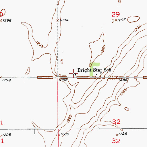 Topographic Map of Bright Star School, SD