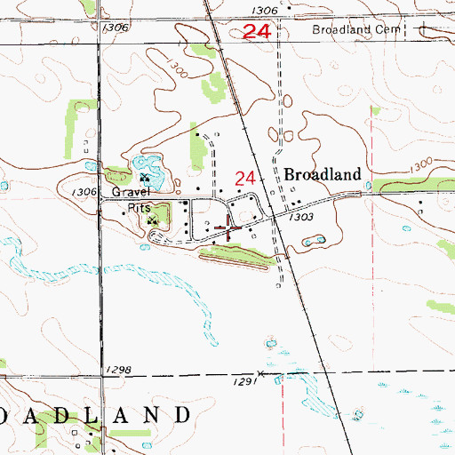 Topographic Map of Broadland, SD