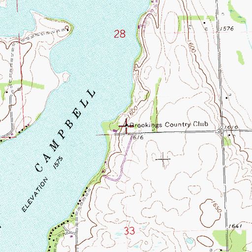 Topographic Map of Brookings Country Club, SD