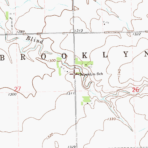 Topographic Map of Brooklyn School, SD