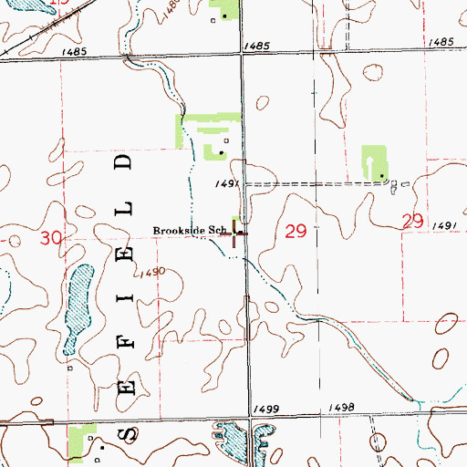 Topographic Map of Brookside School, SD