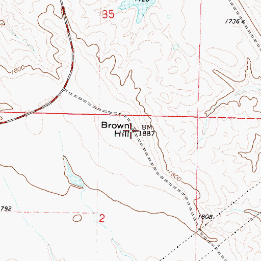 Topographic Map of Brown Hill, SD
